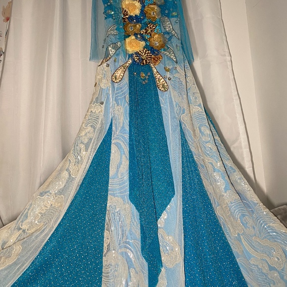 New Textured Blue Dress - Picture 5 of 6